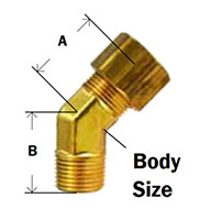 Compression 45 Degree Elbow Diagram